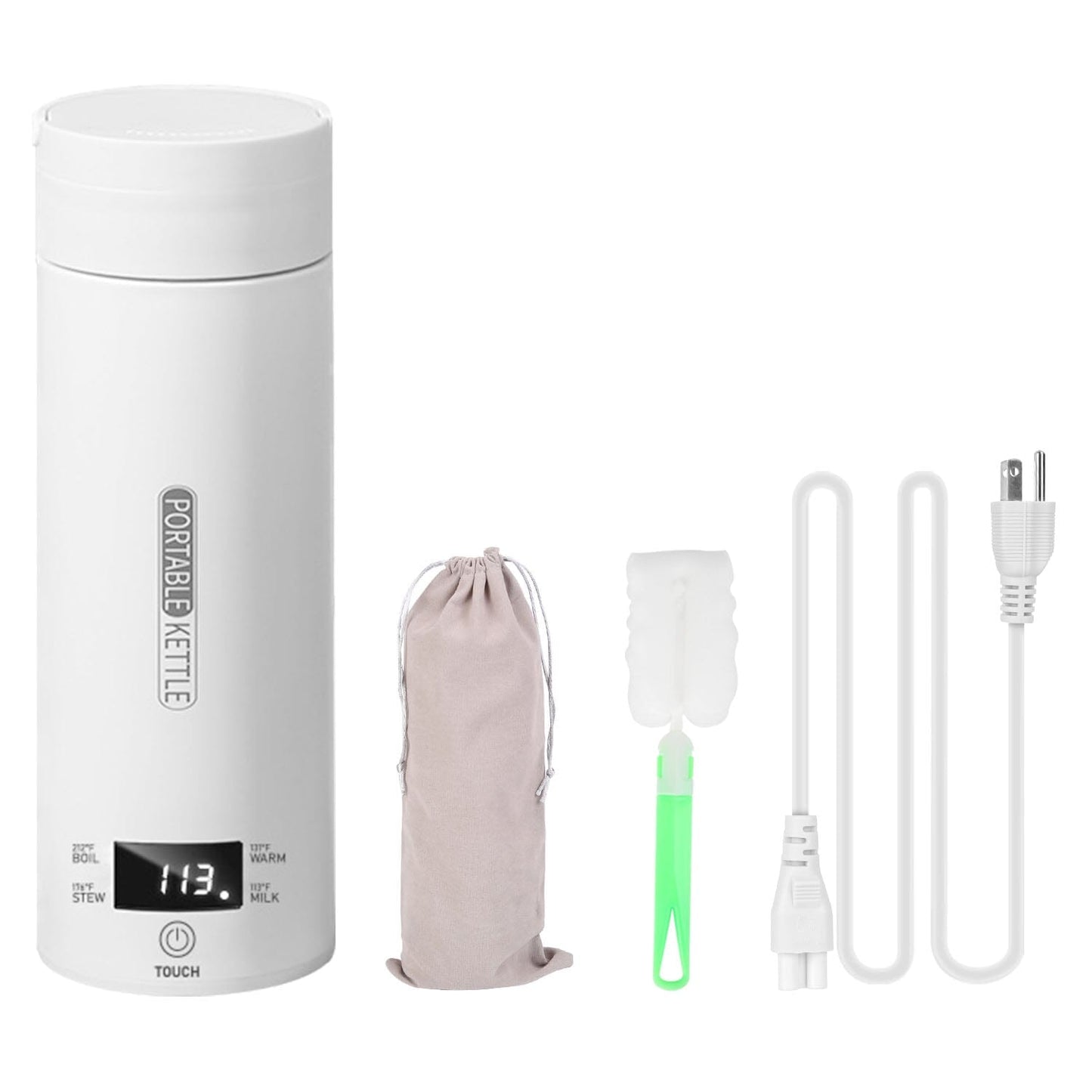 Rynx | 17Oz Stainless Steel Travel Electric Kettle with 4 Temperature Setting Modes