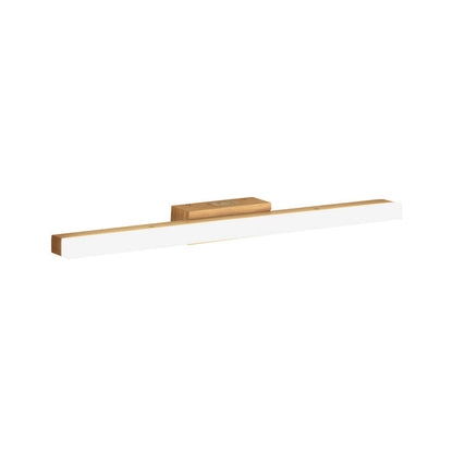 Rynx | Wood Linear Wall Mirror Lighting Minimalist 16"/23.5"/31.5" Width LED Wall Lighting Fixture in Beige