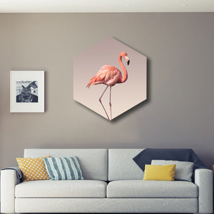 Rynx | Flamingo Canvas Print Home Interior Photography Tropical Animal Wall Art in Pink, Layered