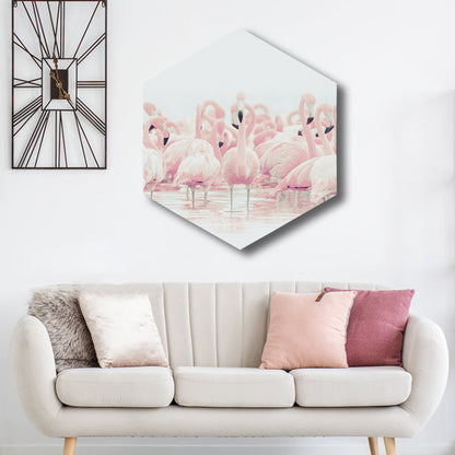 Rynx | Flamingo Canvas Print Home Interior Photography Tropical Animal Wall Art in Pink, Layered