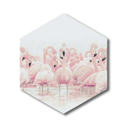 Rynx | Flamingo Canvas Print Home Interior Photography Tropical Animal Wall Art in Pink, Layered