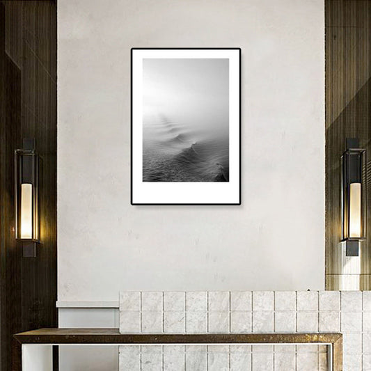 Rynx | Tropical Rocky Bay Seascape Canvas Print Dark Color Texture Wall Art for the Living Room