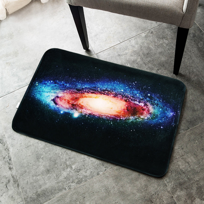 Rynx | Creative Blue Contemporary Carpet Polyester Galaxy Pattern Carpet Washable Pet-Friendly Anti-Slip Rug for Children's Room