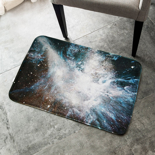 Rynx | Creative Blue Contemporary Carpet Polyester Galaxy Pattern Carpet Washable Pet-Friendly Anti-Slip Rug for Children's Room