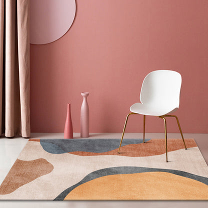 Rynx | Multicolour Bedroom Rug Contemporary Color Block Rug Polyester Washable Non-slip Underlay Pet Friendly Rug