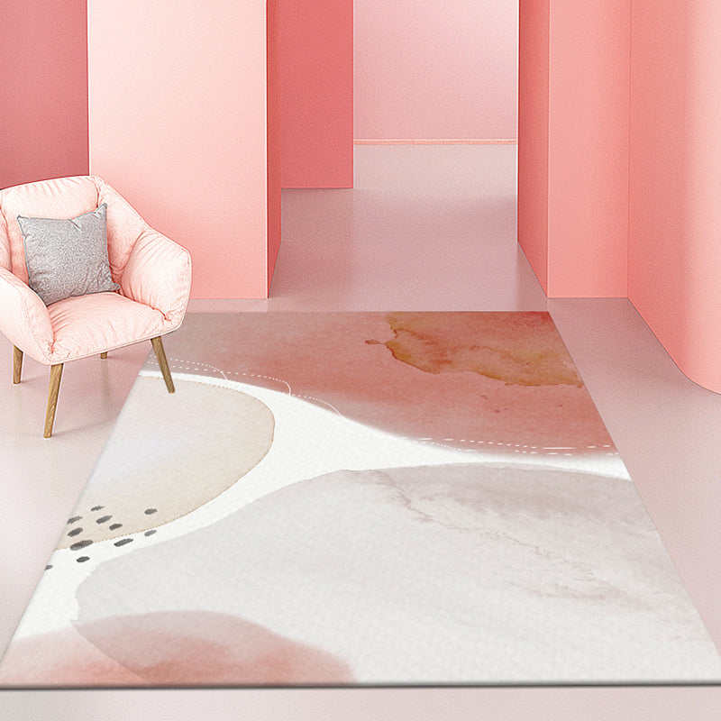 Rynx | Multicolour Bedroom Rug Contemporary Color Block Rug Polyester Washable Non-slip Underlay Pet Friendly Rug