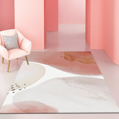 Rynx | Multicolour Bedroom Rug Contemporary Color Block Rug Polyester Washable Non-slip Underlay Pet Friendly Rug