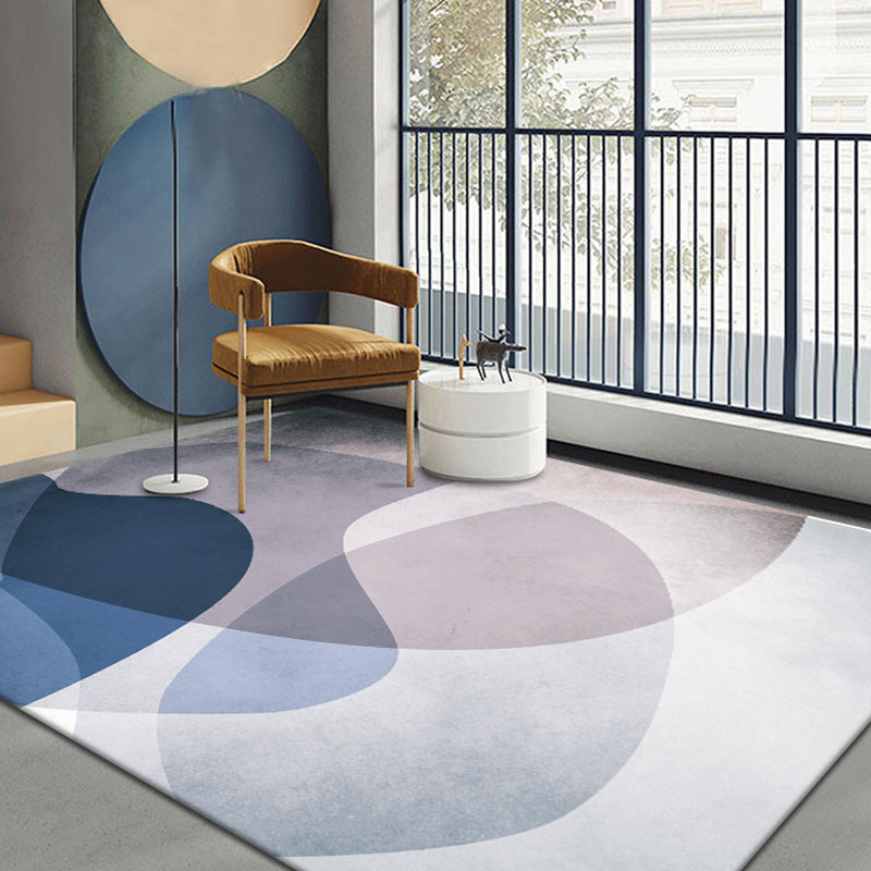 Rynx | Multicolour Bedroom Rug Contemporary Color Block Rug Polyester Washable Non-slip Underlay Pet Friendly Rug