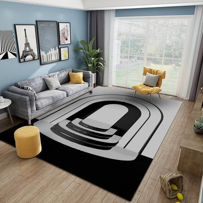 Rynx | Multicolour Bedroom Rug Contemporary Color Block Rug Polyester Washable Non-slip Underlay Pet Friendly Rug