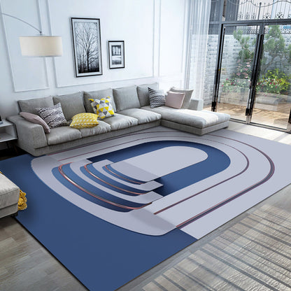 Rynx | Multicolour Bedroom Rug Contemporary Color Block Rug Polyester Washable Non-slip Underlay Pet Friendly Rug