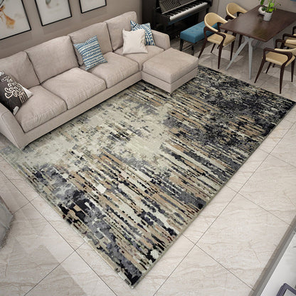 Rynx | Unique Abstract Carpet Multicolor Industrial Carpet Polyester Pet Friendly Washable Non-Slip Area Rug for Living Room