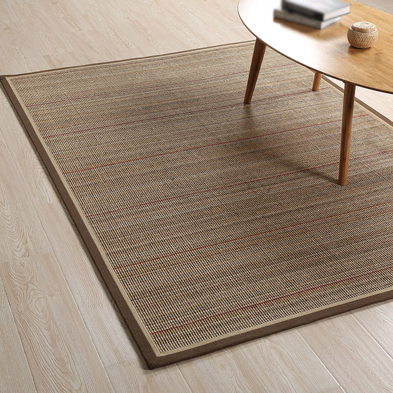 Rynx | Simple Country Carpet Brown Striped Pattern Carpet Pet Friendly Washable Non-slip Felt for Living Room