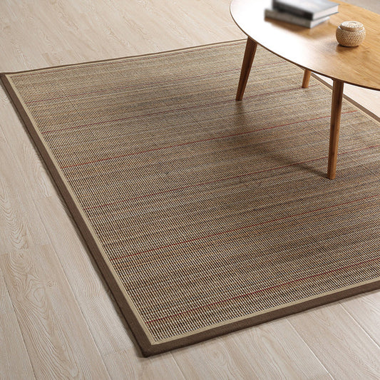 Rynx | Simple Country Carpet Brown Striped Pattern Carpet Pet Friendly Washable Non-slip Felt for Living Room