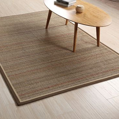 Rynx | Simple Country Carpet Brown Striped Pattern Carpet Pet Friendly Washable Non-slip Felt for Living Room