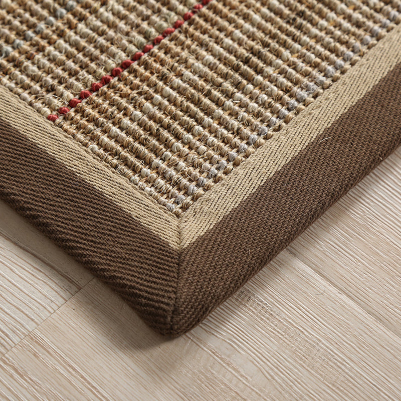 Rynx | Simple Country Carpet Brown Striped Pattern Carpet Pet Friendly Washable Non-slip Felt for Living Room