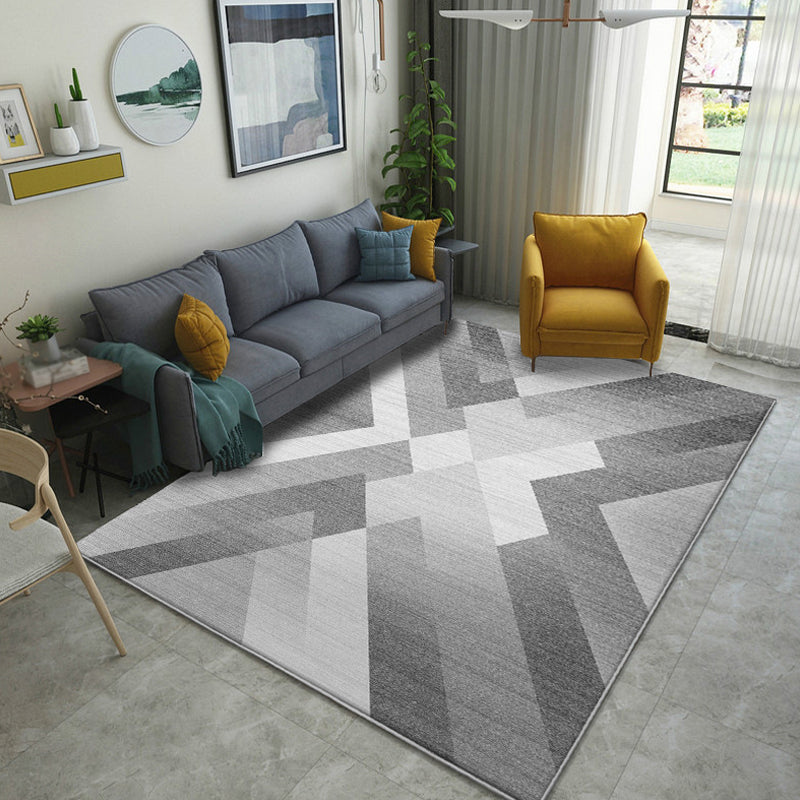 Rynx | Multicolor Geometric Pattern Rug Polyester Contemporary Rug Pet Friendly Washable Non-Slip Area Rug for Living Room