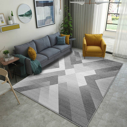 Rynx | Multicolor Geometric Pattern Rug Polyester Contemporary Rug Pet Friendly Washable Non-Slip Area Rug for Living Room