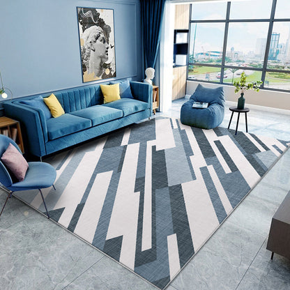 Rynx | Multicolor Geometric Pattern Rug Polyester Contemporary Rug Pet Friendly Washable Non-Slip Area Rug for Living Room