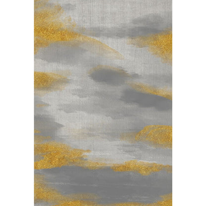 Rynx | Gold Abstract Rug Polyester Minimalist Rug Pet Friendly Washable Non-Slip Area Rug for Living Room