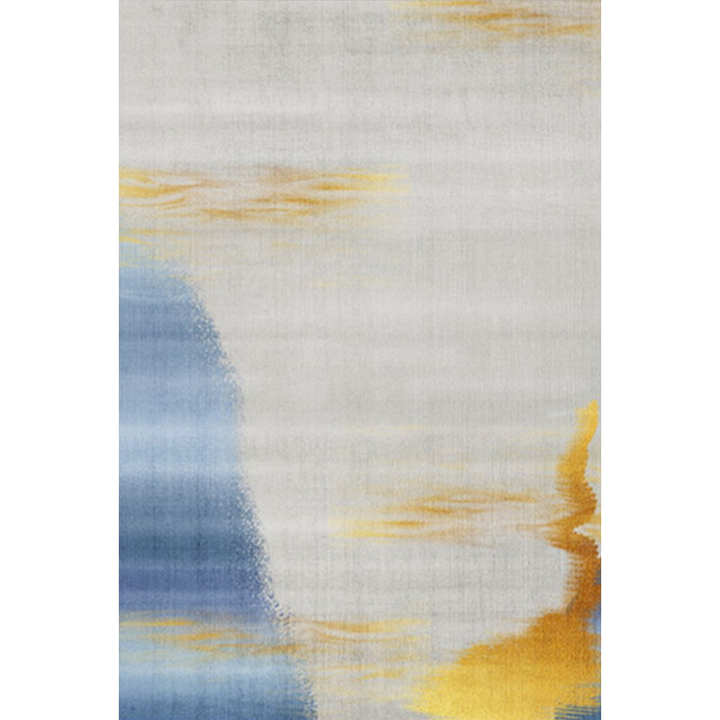 Rynx | Gold Abstract Rug Polyester Minimalist Rug Pet Friendly Washable Non-Slip Area Rug for Living Room
