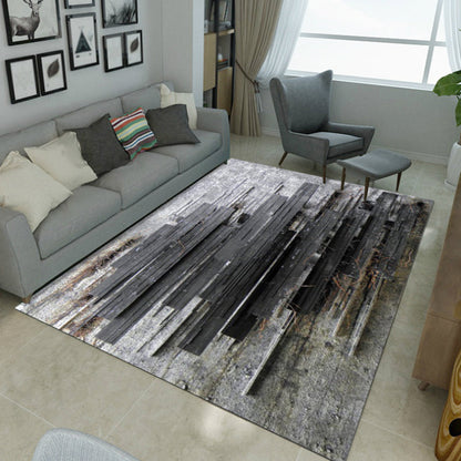 Rynx | Funky Abstract Geometric Pattern Rug Multicolor Industrial Rug Polyester Pet-Friendly Washable Non-Slip Area Rug for Bedroom