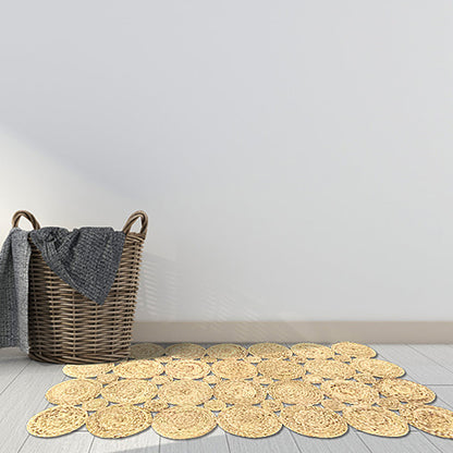 Rynx | Country Solid Color Carpet Beige and Yellow Jute Carpet Non-Slip Pet-Friendly Washable Area Rug for Study