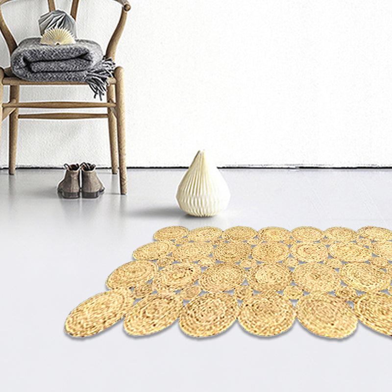 Rynx | Country Solid Color Carpet Beige and Yellow Jute Carpet Non-Slip Pet-Friendly Washable Area Rug for Study