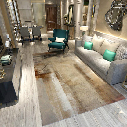 Rynx | Industrial Brushstroke Pattern Carpet Multicolor Polyester Carpet Non-Slip Pet-Friendly Washable Carpet for Bedroom
