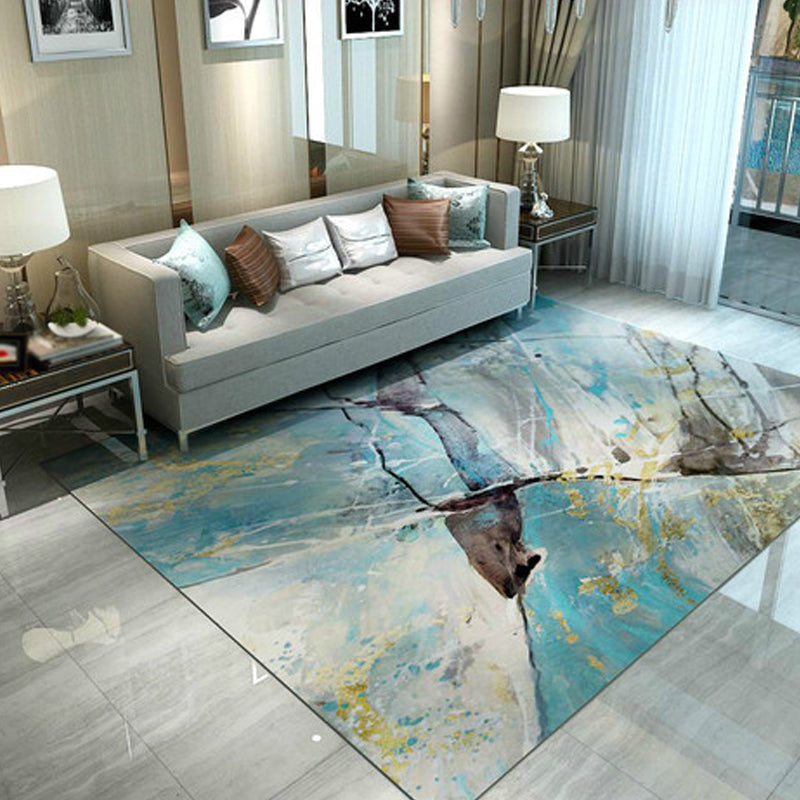 Rynx | Industrial Brushstroke Pattern Carpet Multicolor Polyester Carpet Non-Slip Pet-Friendly Washable Carpet for Bedroom
