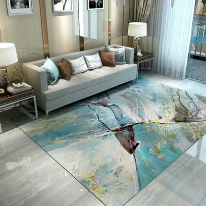 Rynx | Industrial Brushstroke Pattern Carpet Multicolor Polyester Carpet Non-Slip Pet-Friendly Washable Carpet for Bedroom