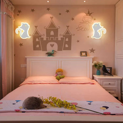 Rynx | Lovely Animal Slim Wall Lamp Acrylic White LED Wall Light for Care Room Kindergarten