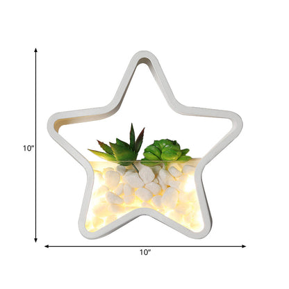 Rynx | Children's Room Fake Succulent Wall Light Metal Stone Contemporary White Wall Lamp