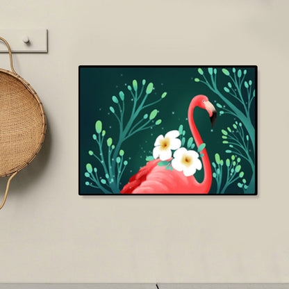 Rynx | Flamingo Print Painting Tropical Stylish Textured Canvas Wall Art for Dining Room