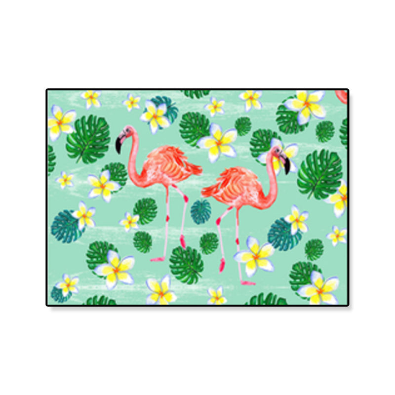 Rynx | Flamingo Print Painting Tropical Stylish Textured Canvas Wall Art for Dining Room