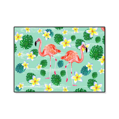 Rynx | Flamingo Print Painting Tropical Stylish Textured Canvas Wall Art for Dining Room