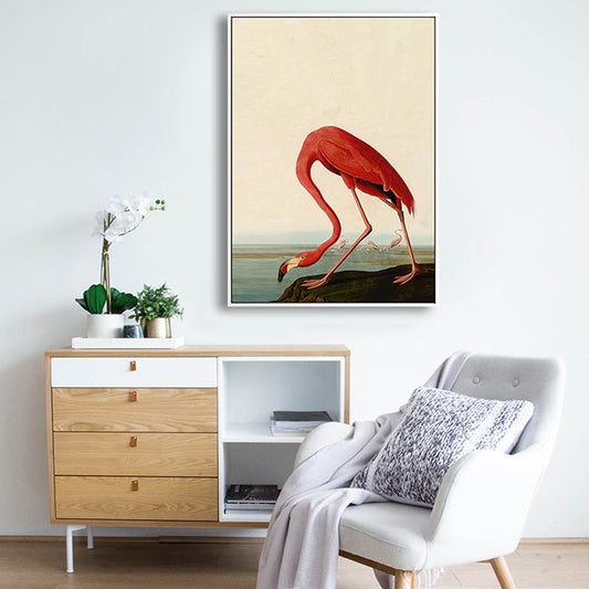 Rynx | Tropical Painting Print Flamingo Canvas Home Indoor Wall Art Decor in Pastel Color