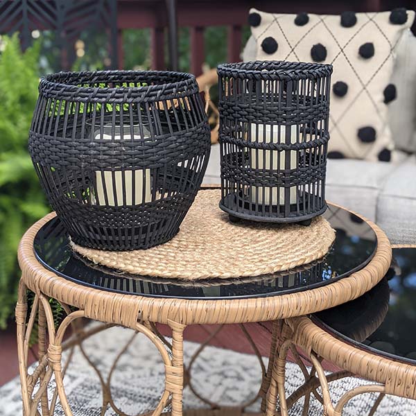 Rynx | Black Braided Rattan and Bamboo Lantern, Choose Your Style