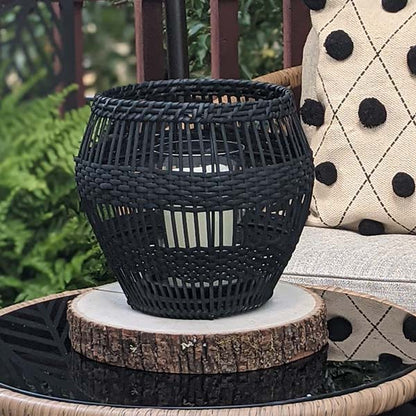 Rynx | Black Braided Rattan and Bamboo Lantern, Choose Your Style