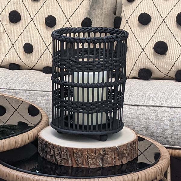 Rynx | Black Braided Rattan and Bamboo Lantern, Choose Your Style