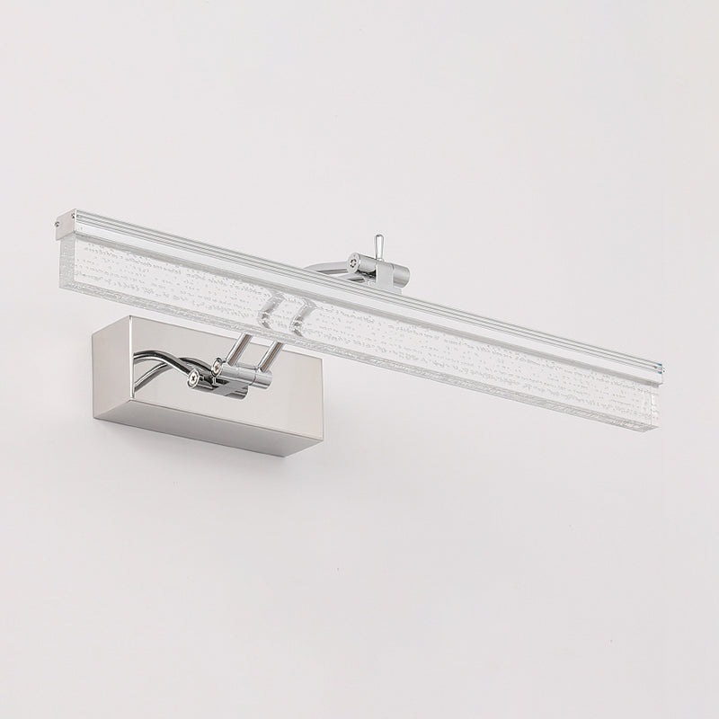 Rynx | 16"/23.5" L LED Bathroom Wall Vanity Light Modernism Silver Wall Sconce Lighting with Rectangular Acrylic Shade in Warm/White Light