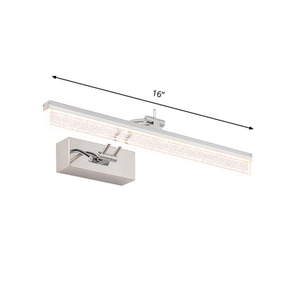 Rynx | 16"/23.5" L LED Bathroom Wall Vanity Light Modernism Silver Wall Sconce Lighting with Rectangular Acrylic Shade in Warm/White Light
