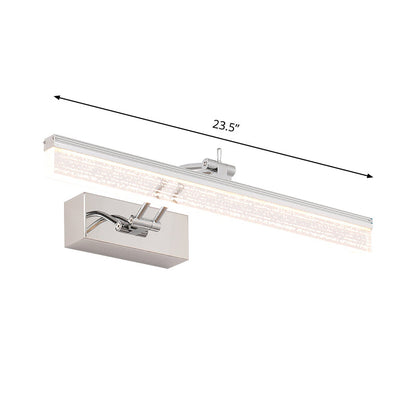 Rynx | 16"/23.5" L LED Bathroom Wall Vanity Light Modernism Silver Wall Sconce Lighting with Rectangular Acrylic Shade in Warm/White Light