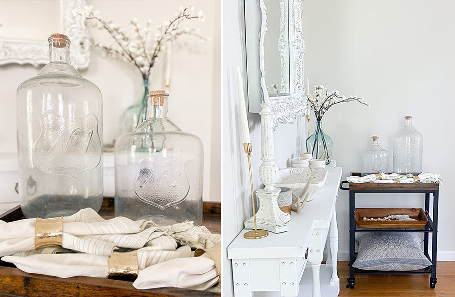 Rynx | Embossed Recycled Glass Demijohn Bottle, Choose Your Style
