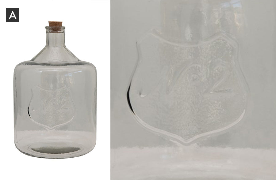 Rynx | Embossed Recycled Glass Demijohn Bottle, Choose Your Style