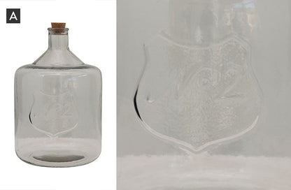 Rynx | Embossed Recycled Glass Demijohn Bottle, Choose Your Style