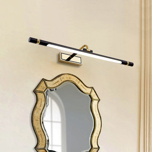 Rynx | Contemporary Slim Wall Lamp Fixture Metal Bathroom LED Vanity Wall Light in Black