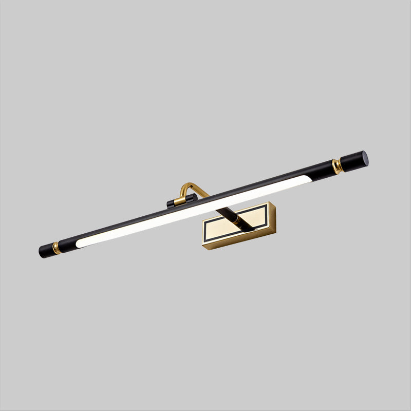Rynx | Contemporary Slim Wall Lamp Fixture Metal Bathroom LED Vanity Wall Light in Black
