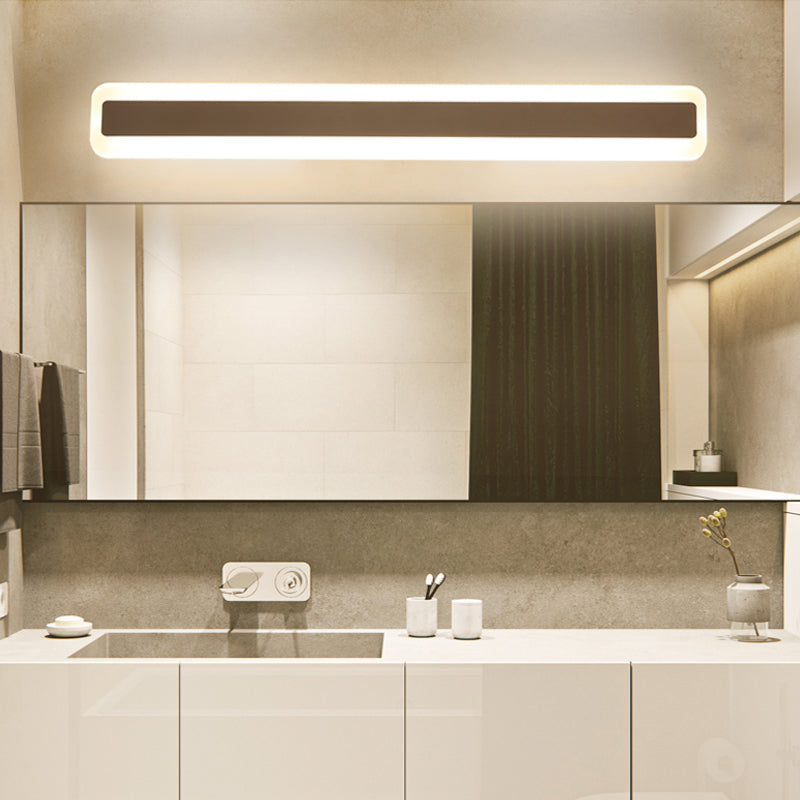 Rynx | 16"/20.5" L LED Vanity Wall Lighting Modern Silver Vanity Light Fixture with Extended Metal Shade in Warm/White Light