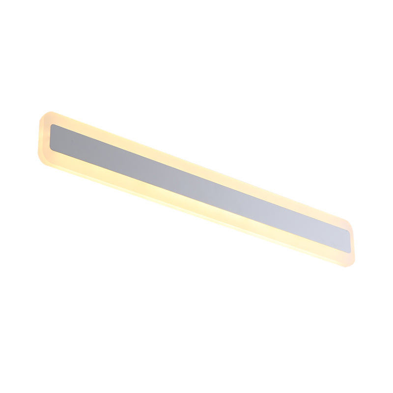 Rynx | 16"/20.5" L LED Vanity Wall Lighting Modern Silver Vanity Light Fixture with Extended Metal Shade in Warm/White Light