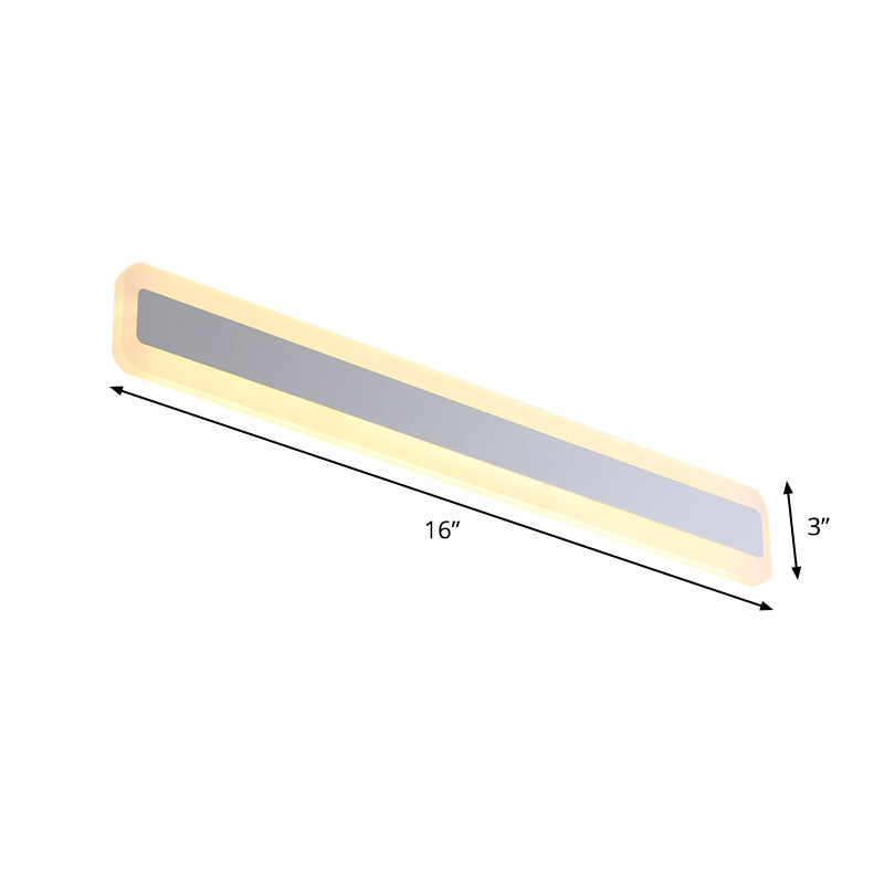 Rynx | 16"/20.5" L LED Vanity Wall Lighting Modern Silver Vanity Light Fixture with Extended Metal Shade in Warm/White Light